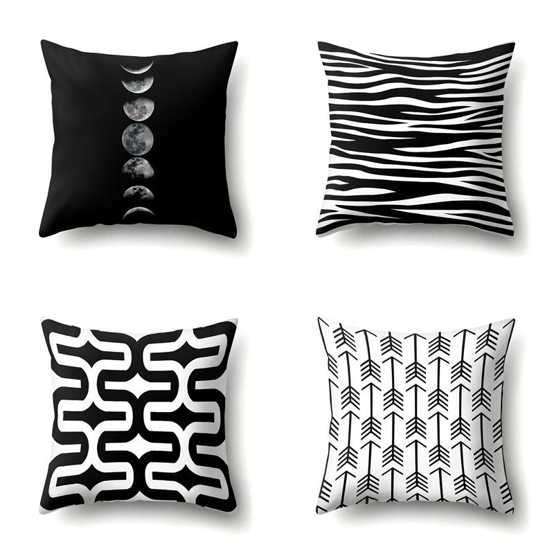 Polyester Pillow Case Geometric Home Printed Pillow Waist Cushion Cover Car Cushion Head Cushion Cover
