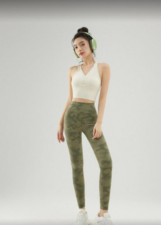 Women s Camouflage High-Waist Slimming Yoga Pants - Summer Lightweight, Nine-Point Tight Fit 2XL