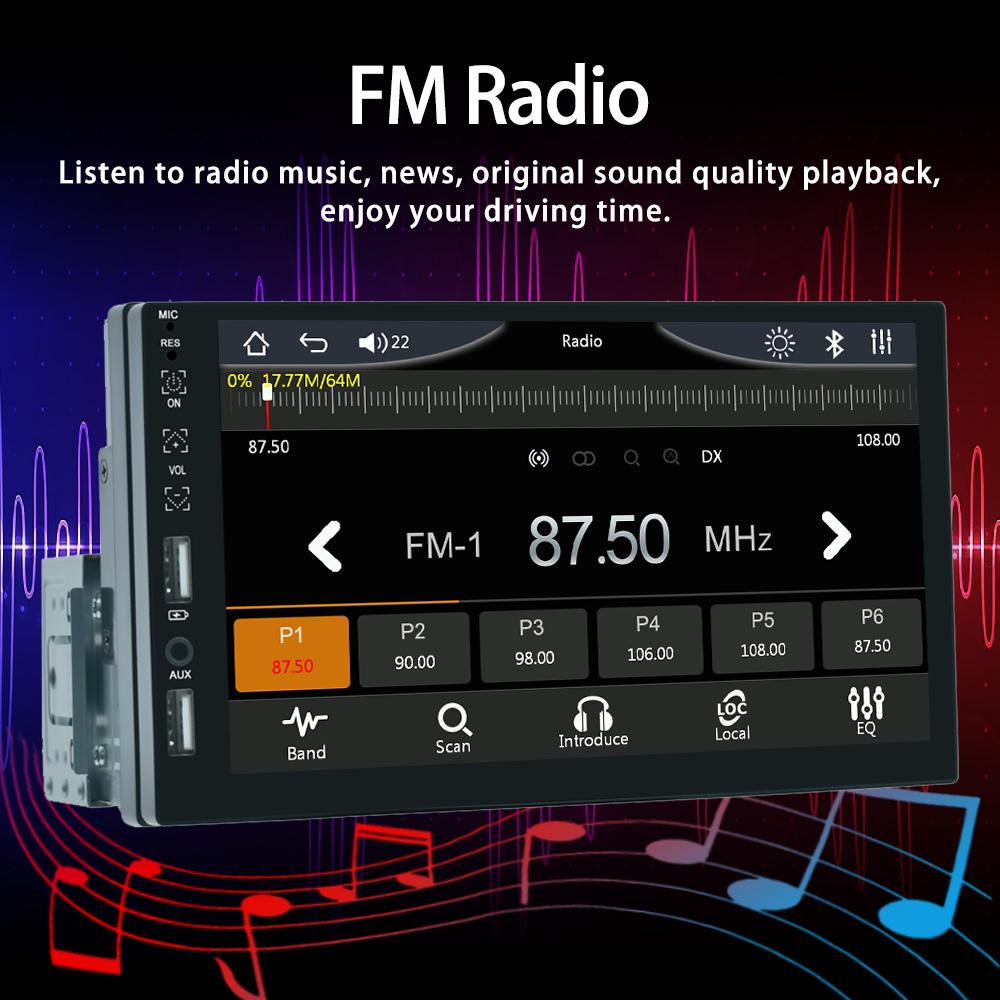 Reakosound 1 Din Car Radio 7" Universal Carplay Multimedia Player Android Auto Audio MP5 Bluetooth USB TF FM Camera Car Stereo