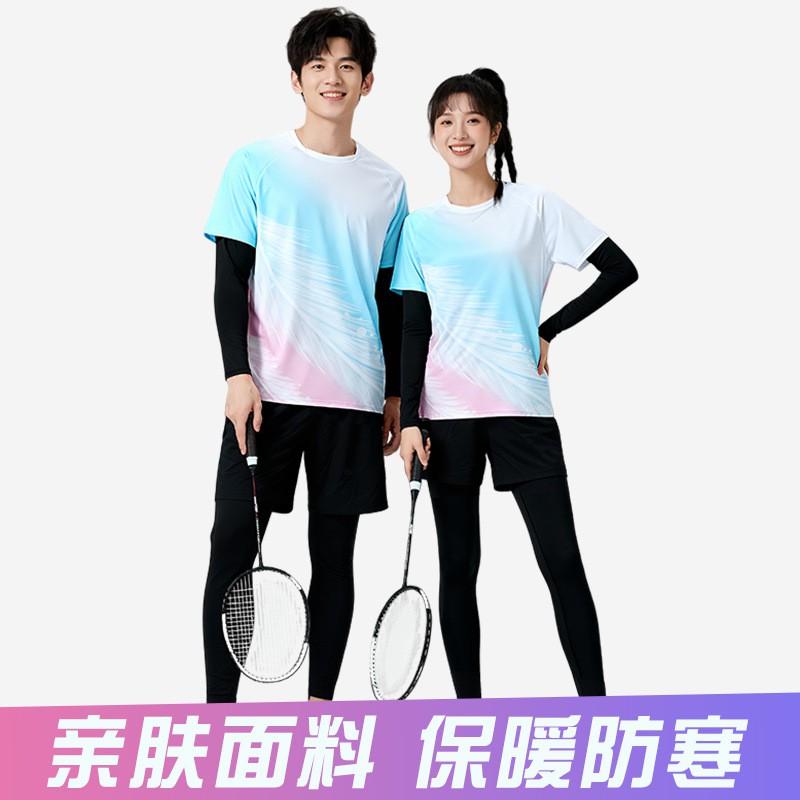 Quick-Dry Breathable Badminton Shirt Shorts Set Men Women Tennis Volleyball Training Sportswear