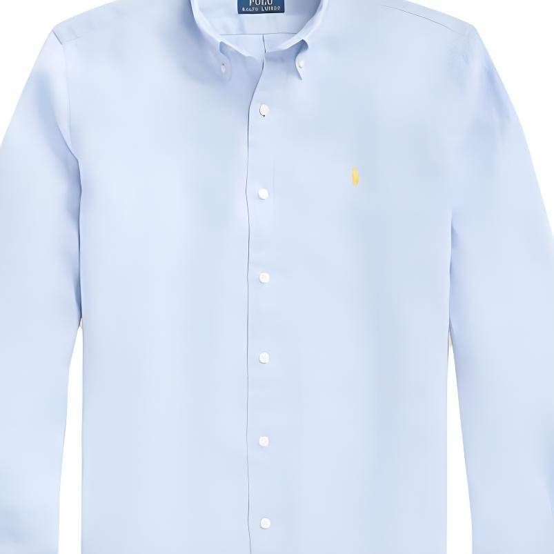 Polo Ralph Lauren FW23 Solid Color Small Pony Embroidered Single-Breasted Casual Long Sleeve Shirt Men Shirts Blue 710791449-040