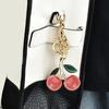 Fashionable Cherry Shaped Keychain Adorable Cherry Fashion Key Chain Stylish Keyrings Jewelry for Car Keys or Bags