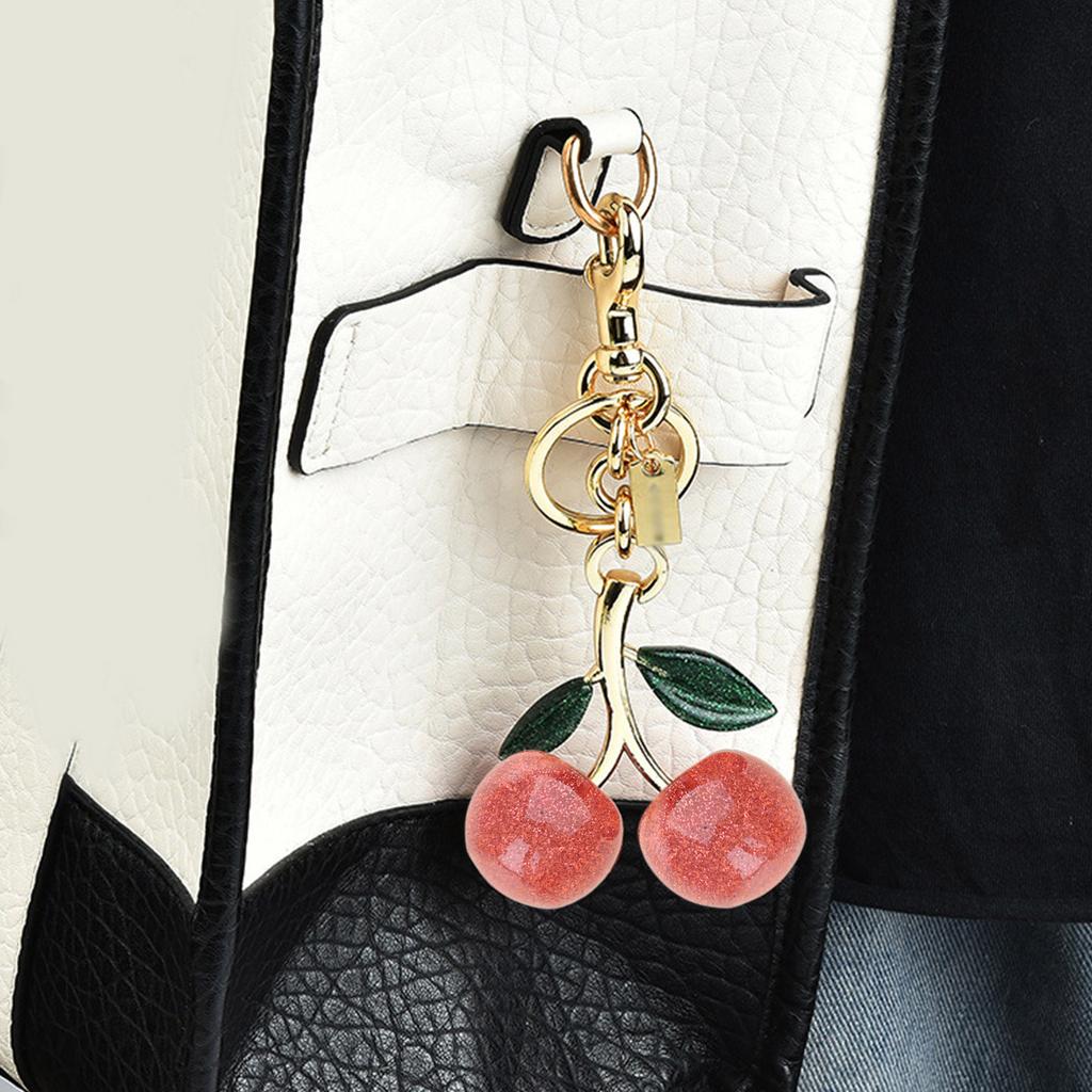 Fashionable Cherry Shaped Keychain Adorable Cherry Fashion Key Chain Stylish Keyrings Jewelry for Car Keys or Bags