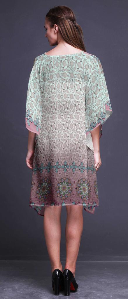 Phagun Ladies Kaftan Holiday Loungewear Midi Dress Beach Coverup-4X-5X