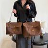 Vintage suede tote bag large capacity women's bag new shoulder messenger bag commuter handbag