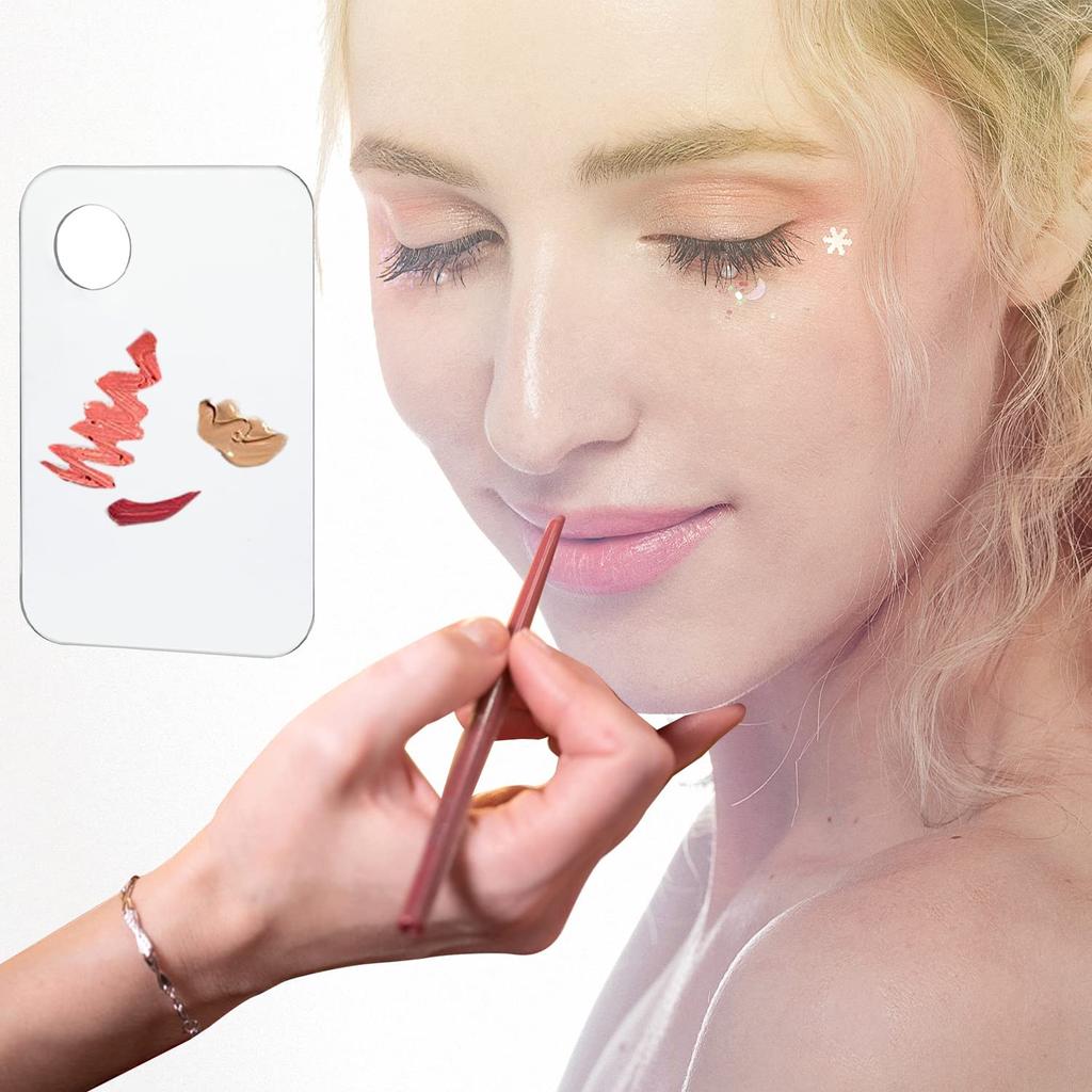 Professional Acrylic Makeup Palette - Foundation Mixing Tray with Finger Holes, Multiple Shapes for Cosmetic Blending & Nail Art