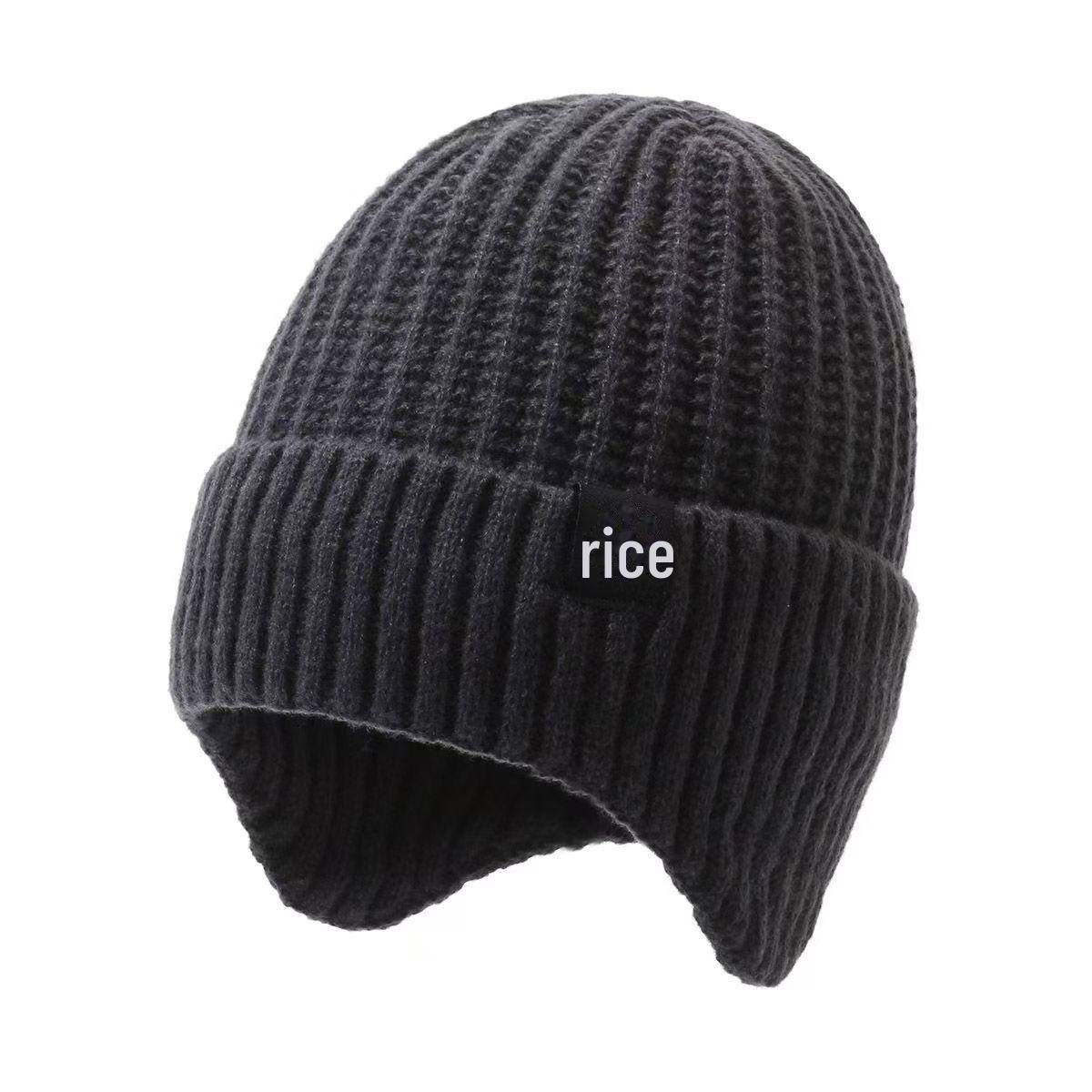 

Чоловіча зимова в язана шапка із захистом вух - Тепла, товста, на вельветовій підкладці для катання на велосипеді на відкритому повітрі Old Man Hat; Single Hat; One Size сірий колір