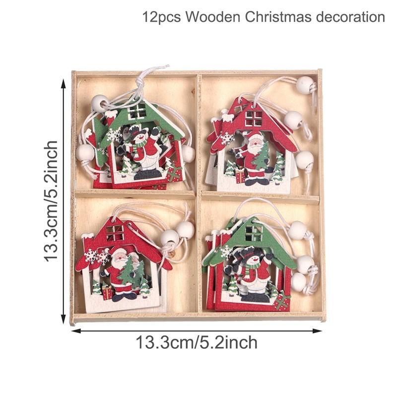 Holz-Weihnachtsanhänger Frohe Weihnachten Dekoration für Zuhause 2025 Navidad Ornamente Weihnachtsbaum-Dekoration Xmas Geschenke Neujahr 2026