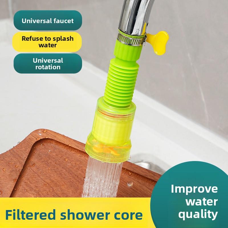 

Kitchen faucet extender filter Pull-out rotatable anti-splash household tap water filter зелёный