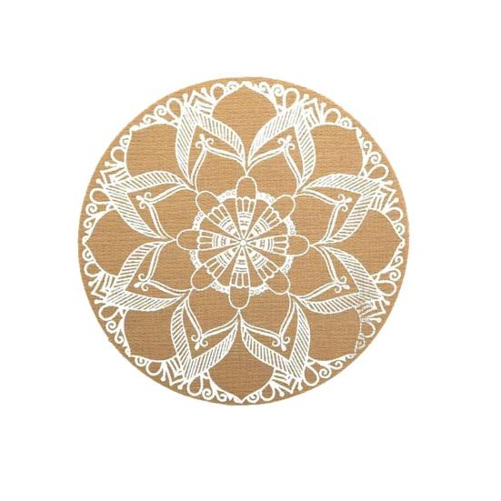 Round Faux Jute Placemats, Woven Table Mats with Nordic Pattern, Heat Resistant Pad for Dining Table, Restaurant Hotel Kitchen Decor