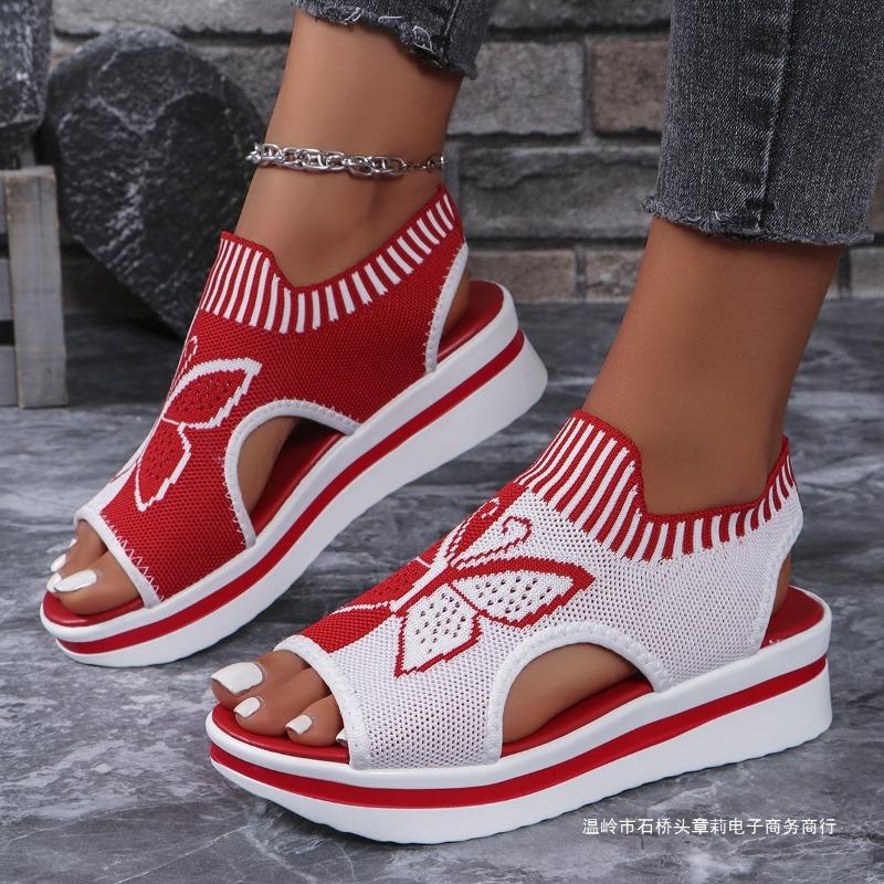 Fashion Women Shoes 2025Summer New Lightweight Breathable Women's Sandals Mesh Single Shoes Fashion Butterfly Sandals Sandalias De Mujer