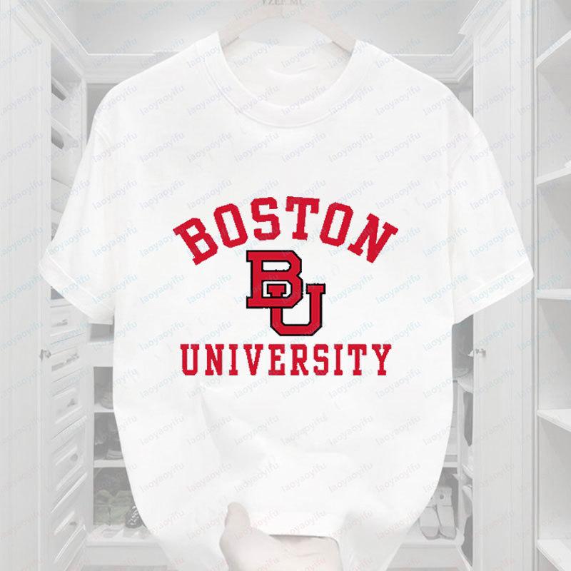 

Boston University BU Graphic Men s T-Shirts New Pattern Hot Sale Vintage Clothing Cotton Summer Oversized Camiseta Sports Top 5XL різнокольоровий