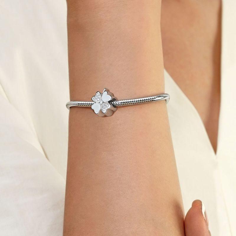 Copper Oriental Green Hollow Lucky Clover Charm Pearl Talisman Pendant Fit For Original Bracelet Necklace Diy Boutiquejewelry