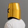 Templar Crusader Helmet , Knight Great Helmet , Golden Finish Helmet, Cosplay Helmet, Roleplay Helmet, Halloween Gift