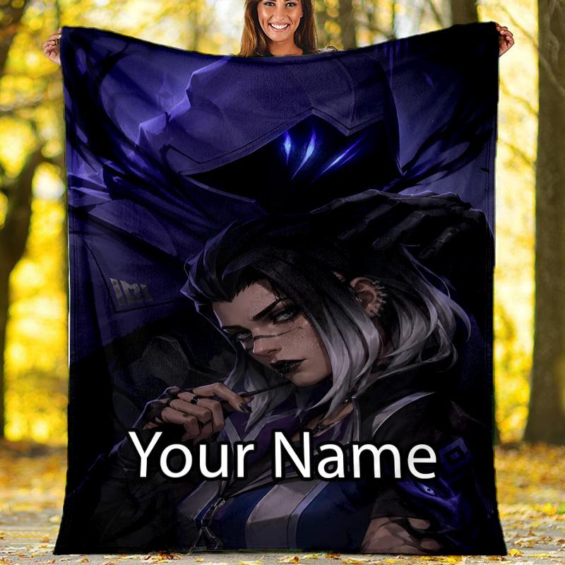 Custom Name Valorant Theme Printed Blanket - Perfect for Couch, Bed, Travel & Outdoor Use | Machine Washable, Cozy & Durable.