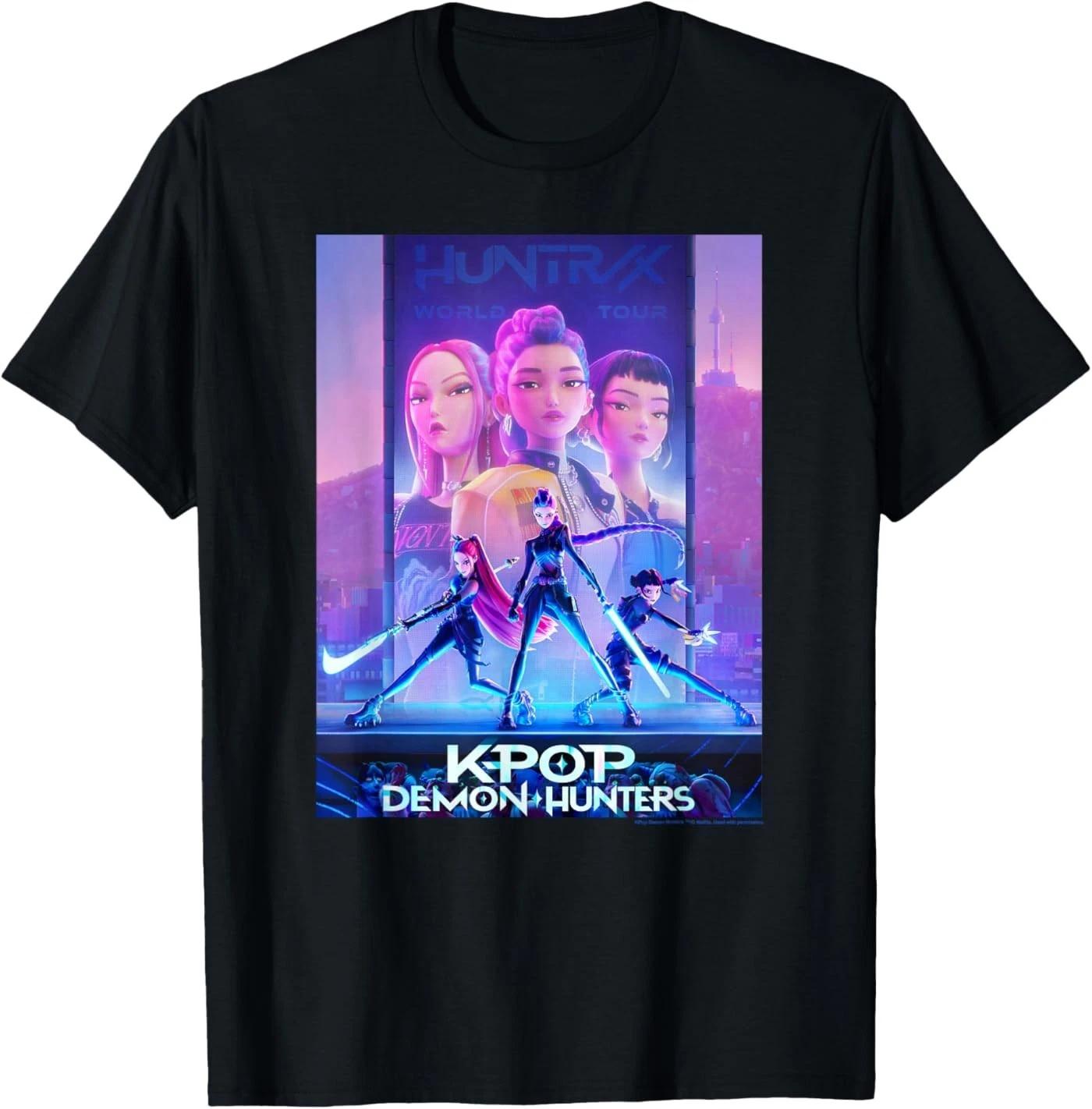 Kpop Demon Hunters Movie Poster 100% Cotton T-shirt Mens Tees Top 3XL
