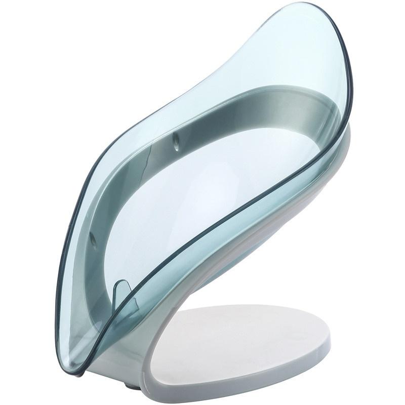 1pc Drain Soap Holder Box Bathroom Shower Soap Storage Tray Rack Ledge Leaf Shape Plastic Drainage Accessory
