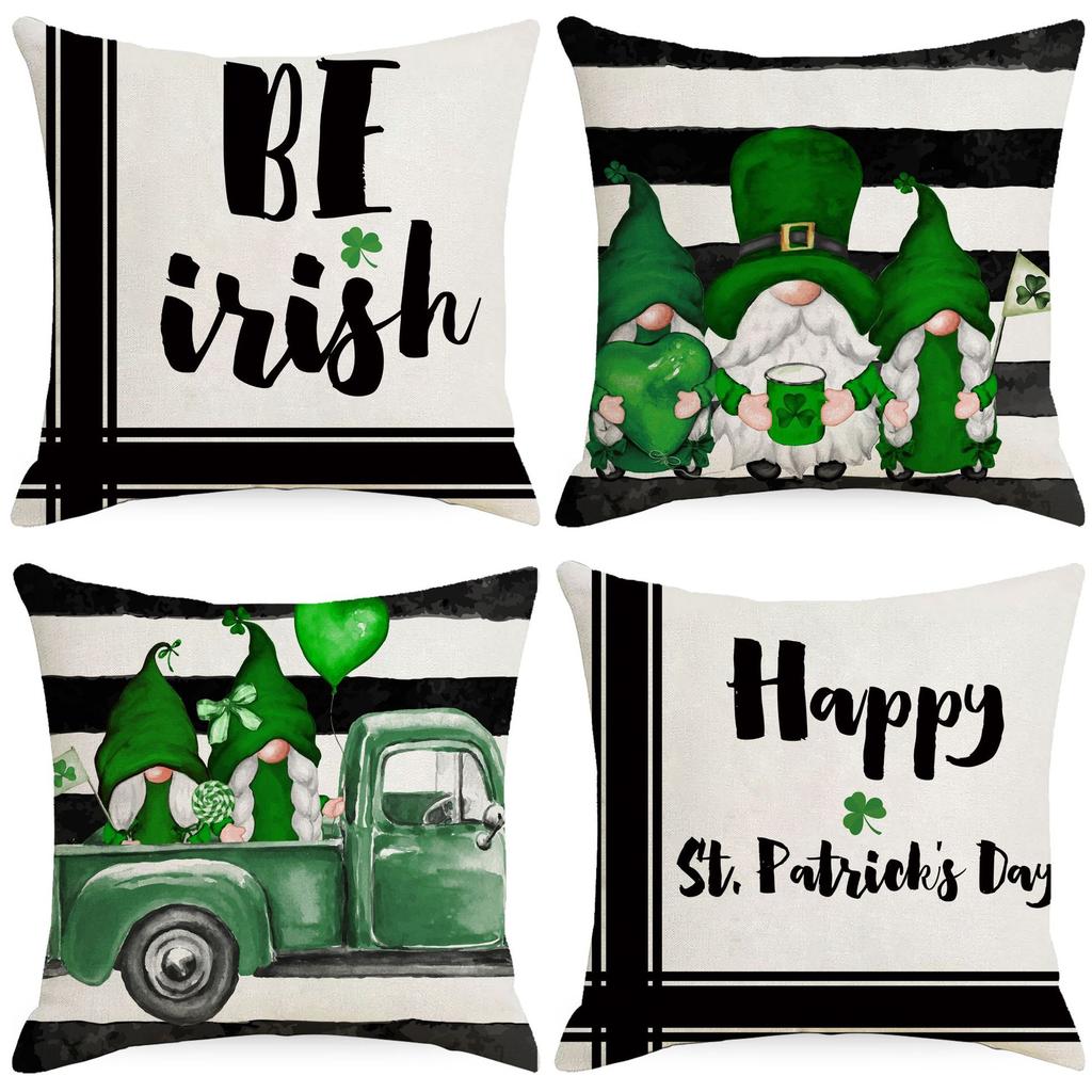St. St. Patrick's Day Kissenbezug Leinen Druck Zuhause Kissenbezug Wohnzimmer Sofa Schlafzimmer Kissenbezug