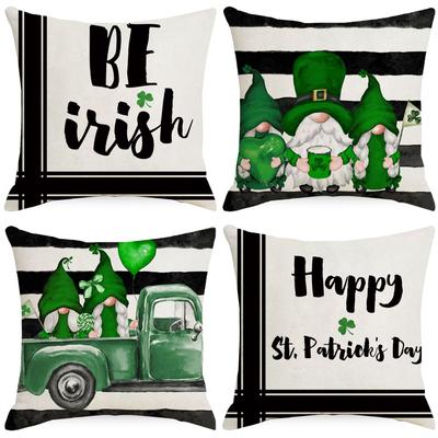 St. Patrick's Day Pillowcase Linen Print Home Pillowcase Living Room Sofa Bedroom Cushion Cover