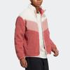 Adidas Neo Logo Print Stand Collar Fleece Zip Jacket Unisex Outerwear Red HY9652