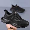 Youth Men's Shoes Autumn Casual Leather Shoes Men's Soft-soled Versatile Trendy Sports Shoes Soft Leather Korean Version Trendy Shoes Black