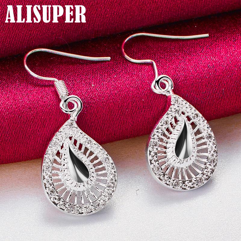 925 Sterling sølv vanndråper Drop øredobber smykker