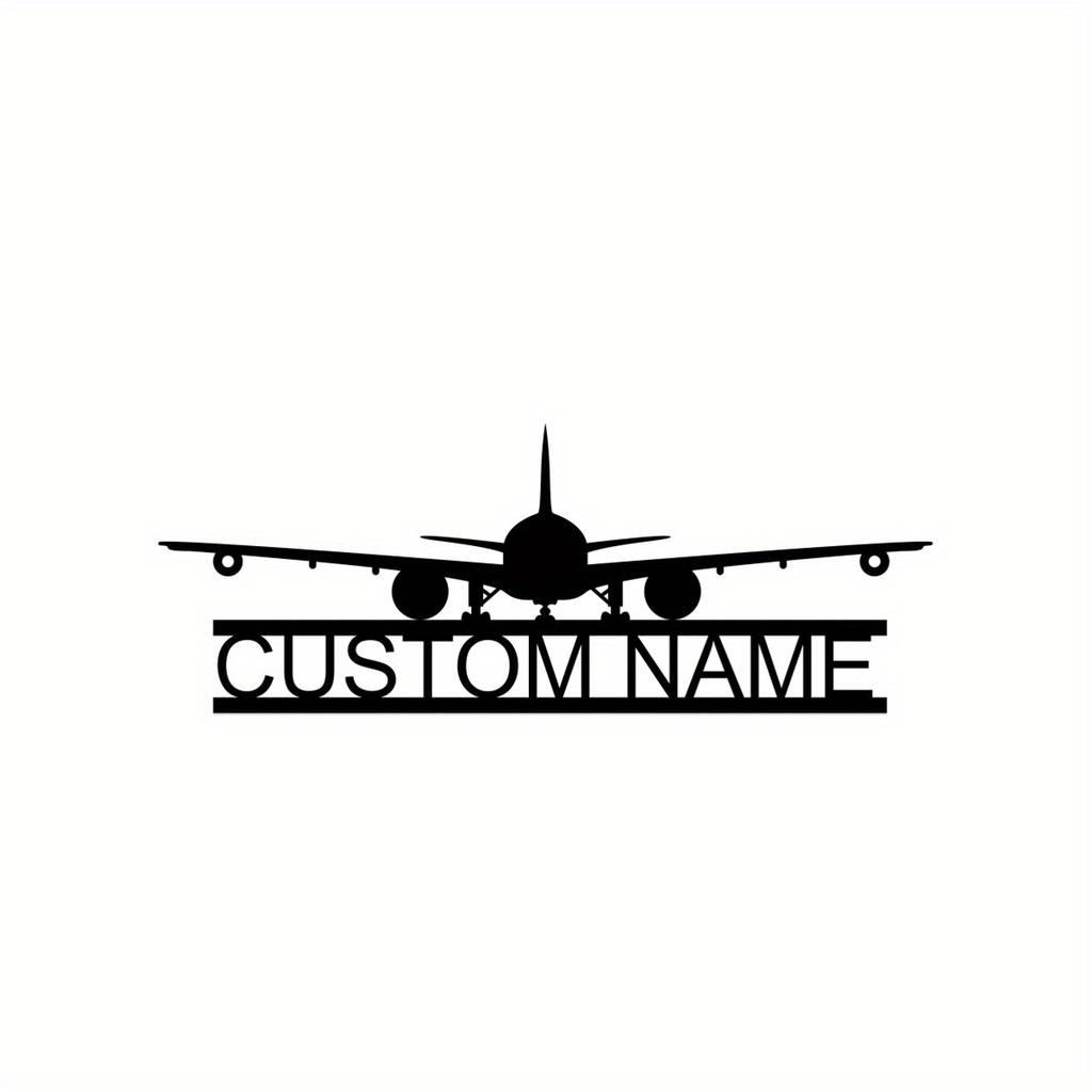 Custom Personalized Airplane Metal Wall Art, Dad Gift, Pilot Name Sign, Father's Day Present, Hangar Sign, Aviation Gift