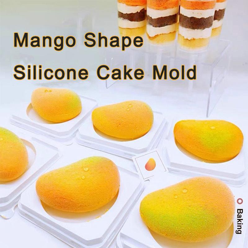 1Pc 3D Mango Shape Silicone Cake Mold Fruit Mousse Mould Chocolate Fondant Dessert Baking Molds Cake Decoration for Home Kitchen