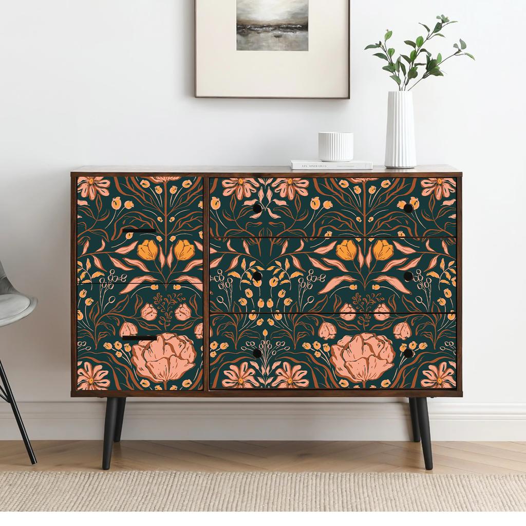 Boho Leaf Peel and Stick Wallpaper Floral Self Adhesive Wallpaper Waterproof Removable Contact Paper for Living Room Bedroom