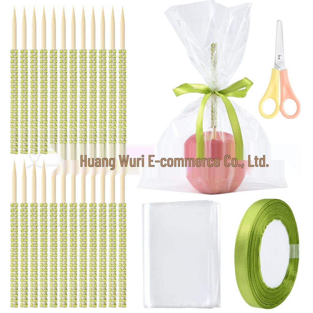 12-Piece Diamond Bamboo Skewers for Christmas Cake & Apple Pie Decoration