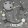 Free Personalised BPA Free Silicone Baad Dummy DIY Silicone Baby Pacifier Custom Clip Name Colorful Pacifier Chain Teething Gift