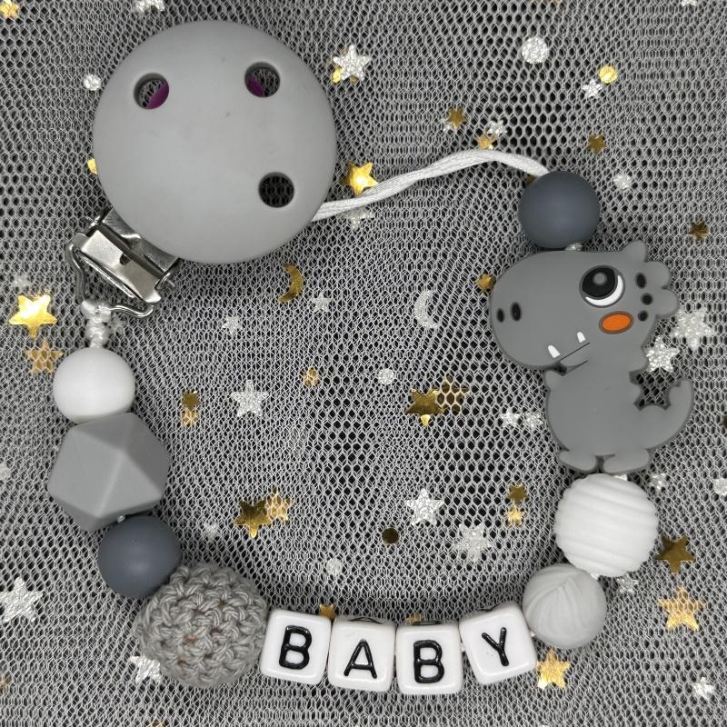 Free Personalised BPA Free Silicone Baad Dummy DIY Silicone Baby Pacifier Custom Clip Name Colorful Pacifier Chain Teething Gift