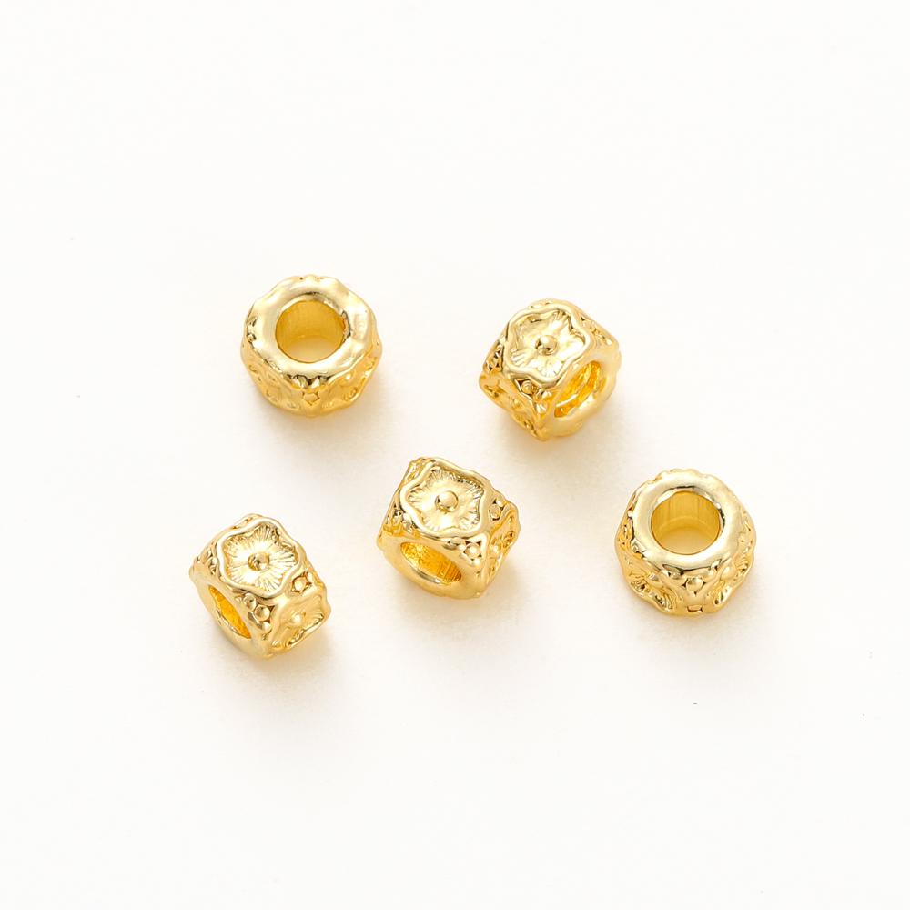 

10pcs/lot 14K 18K Gold Color Brass Flower Spiral Bracelets Beads Spacer Beads Jewelry Necklaces Making DIY Accessories 10pcs