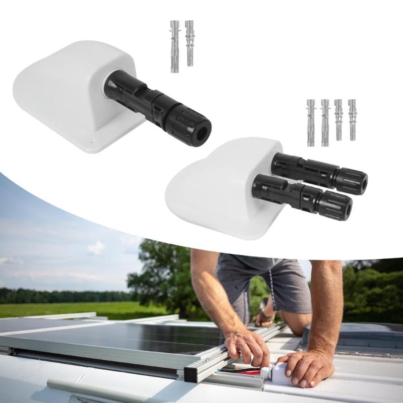 Universal RVs Roof Solar Panel Junction Box Housing Cable Entry Gland Plastic Mounting Bracket For Outdoor Travel