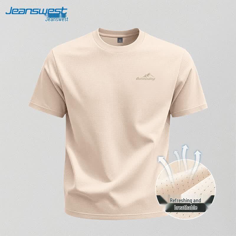 Jeanswest Men s Ice Silk Cooling Loose Fit Mesh T-Shirt 4XL