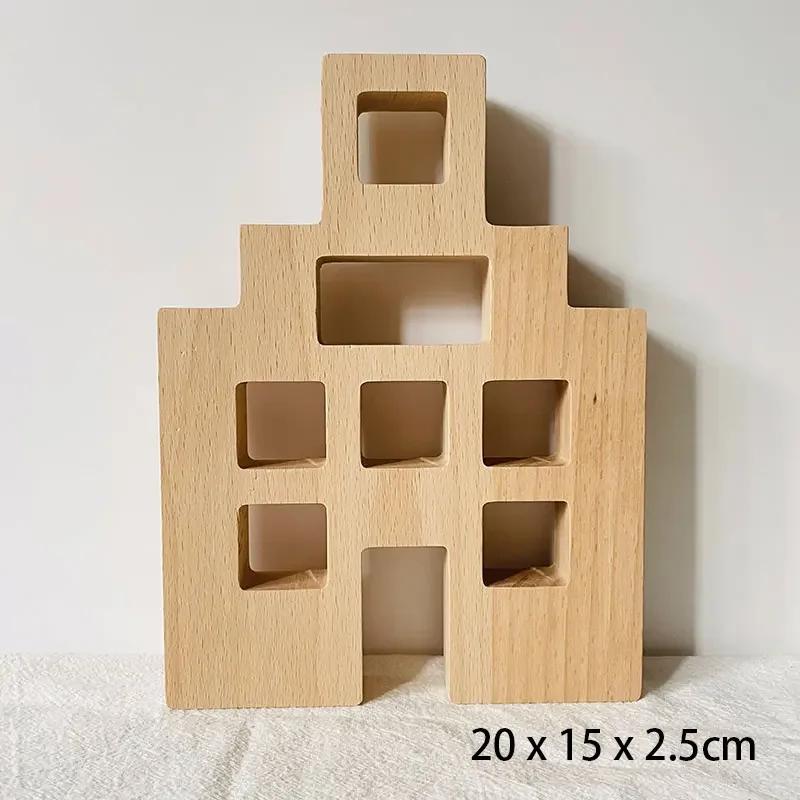 

Dutch Wood Houses Lucite Cubes Blocks Rainbow Acrylic Building Blocks Color Street Open-ended Play Montessori Educational Toys