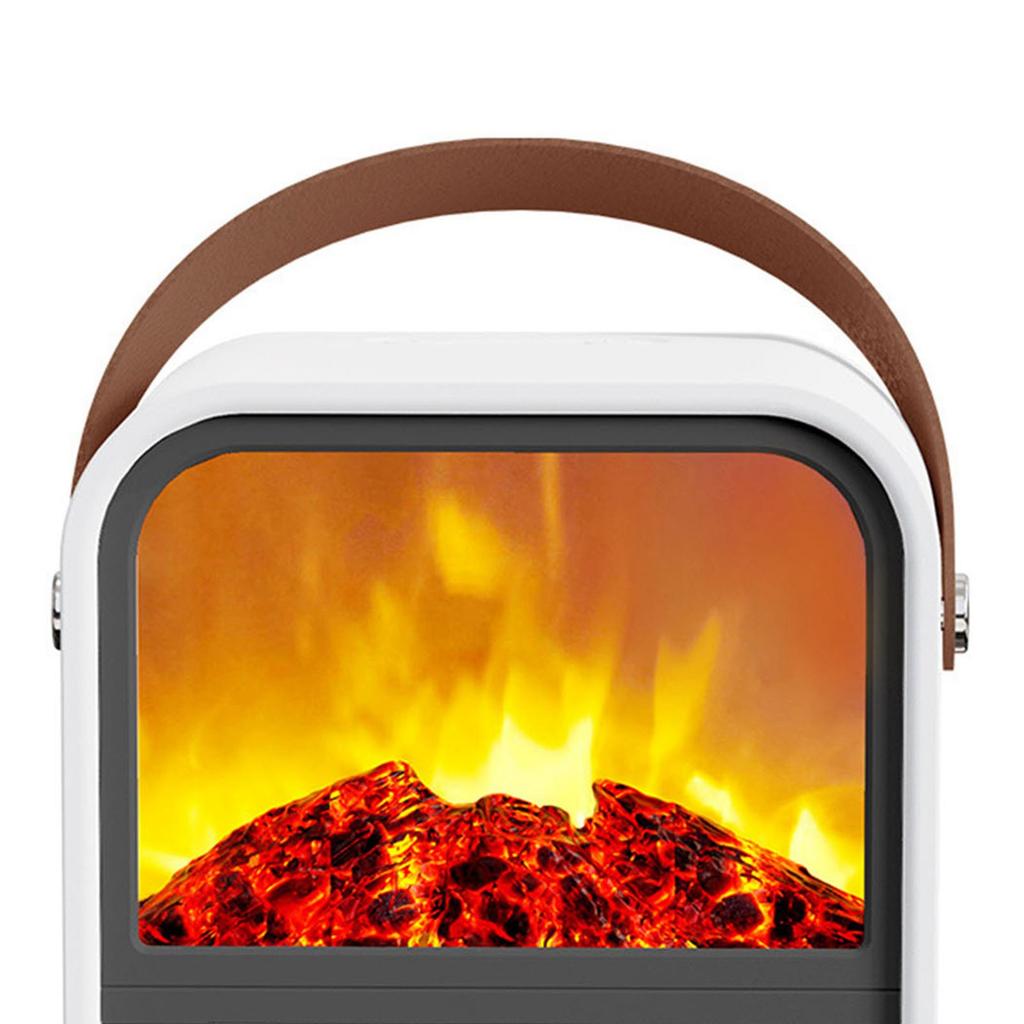 Portable Space Heater with Realistic Flame Overheat Protection Mini Electric Fireplace Heater for