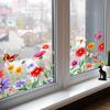 Vivid Flower Glass Sticker Self-Adhesive for Kitchen Fridge Bedroom Window Door Home Decoration Removable Wall Decal