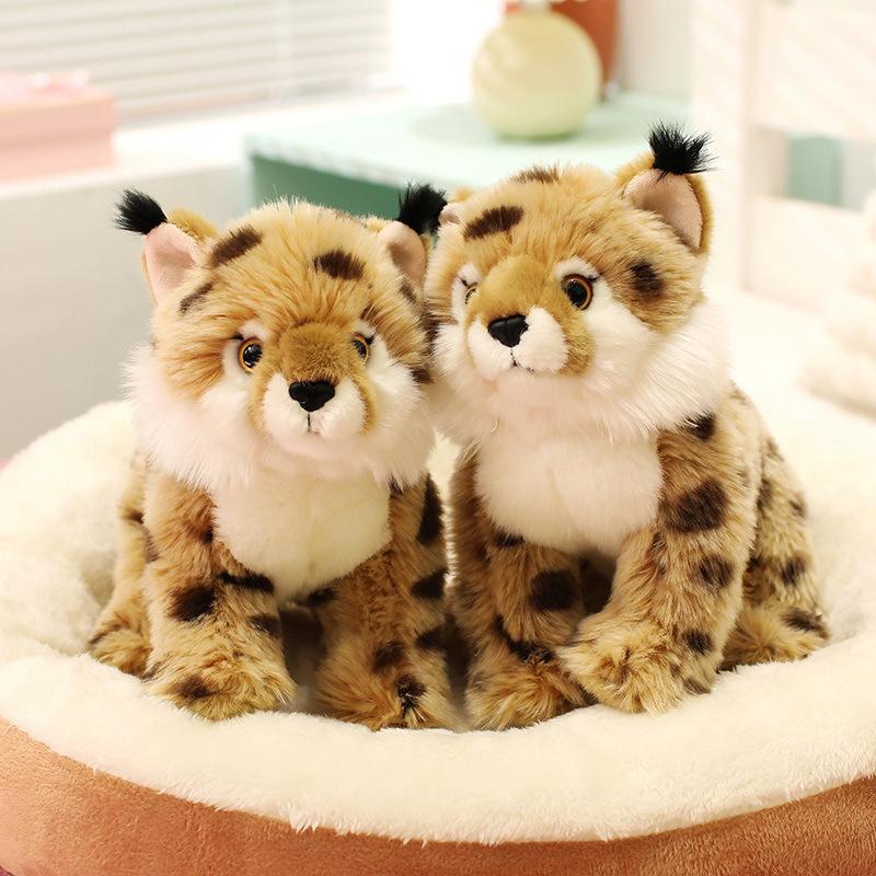 Cute Simulation Lynx Doll Plush Toy Zoo Lynx Doll Boys Accompany Soothing Doll