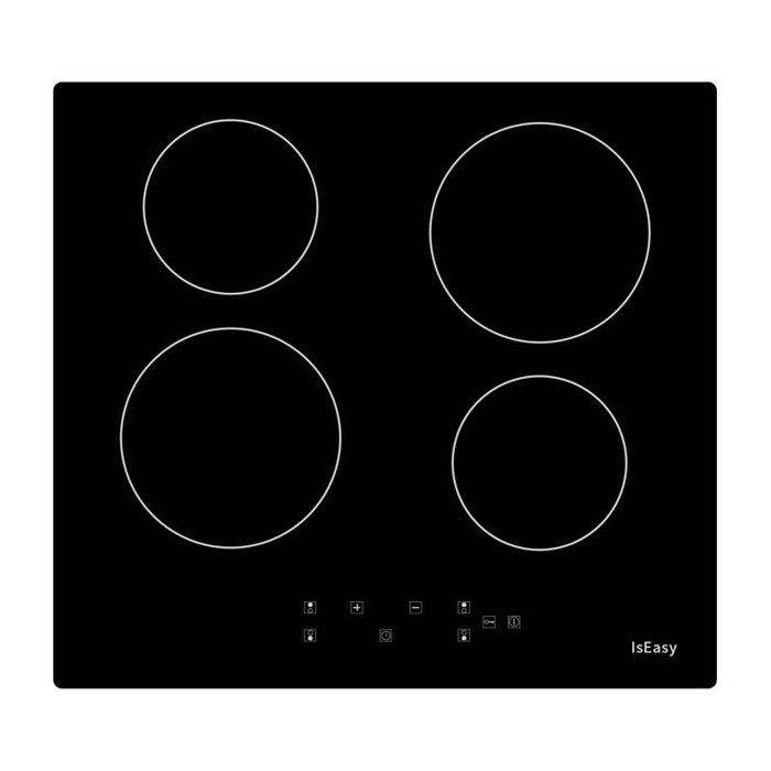 Table de cuisson vitrocéramique - ISEASY - T4-04 - 4 zones - 1200W/1800W - Minuterie 99 min