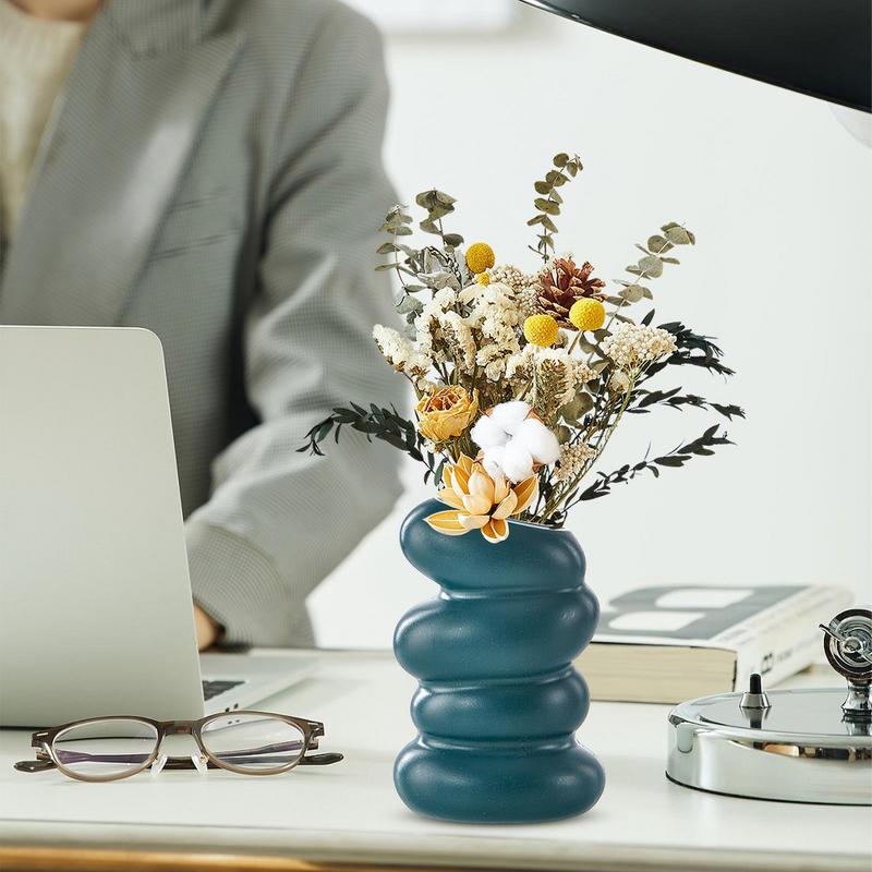 Květinová váza PE Váza na pampovou trávu Severský spirálový květináč Moderní stolní estetická pokojová dekorace Držák na květiny do obývacího pokoje Pro domov