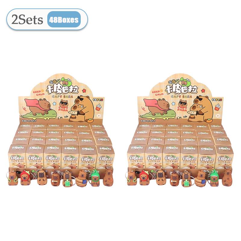 

24-72 ШТ. Капібара Сліпа Коробка Брелок Милий Ведмедик-Нежить Фігурка Таємнича Коробка Лялька Брелок Підвіска Прикраси для Рюкзака Дитячий Подарунок