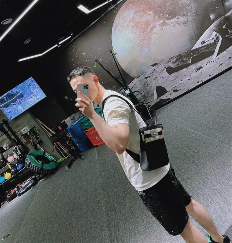 Sac de poitrine et sac à bandoulière unisexe en cuir véritable style collège