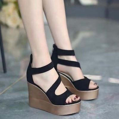 Fashion Platform Sandals Muffin Bottom 2024 Autumn New Fashion Open Toe Female Thick Sole High Heel Fish Mouth Sandals Female Shoes