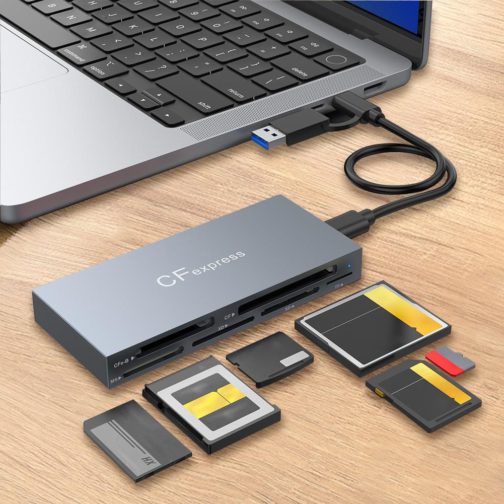 6 in 1 CFexpress Type B/CF/XD/MS/SD/TF Memory Card Reader 10Gbps CF Express B Card Reader with Cable for Windows XP  OS