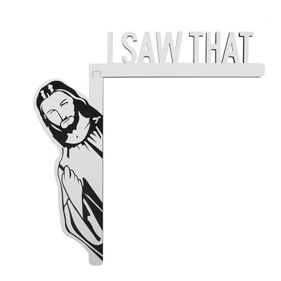 

Украшение угла двери Иисуса Спаситель Я видел это Левая Правая деревянная дверная рама Знак Передняя часть Left