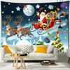 Santa and Sleigh Tapestry Wall Hanging Cartoon Illustration Witchy Christmas Girls Dorm Home