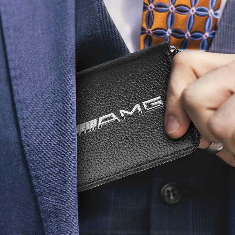 Leather Car Driver's License ID Card Bank Card Wallet Car Styling For Mercedes Benz AMG GLE GLS GLC CLA GLB ML W204 W206 W205 W212 W203