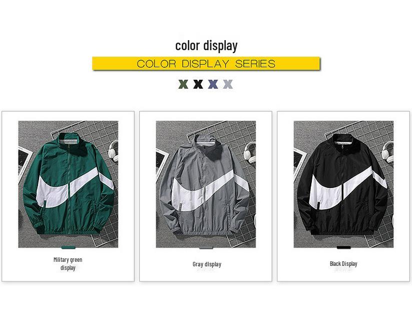 Pánská větrovka s barevnými bloky 2024 - Jarní/letní ležérní sportovní bunda pro teenagery a studenty