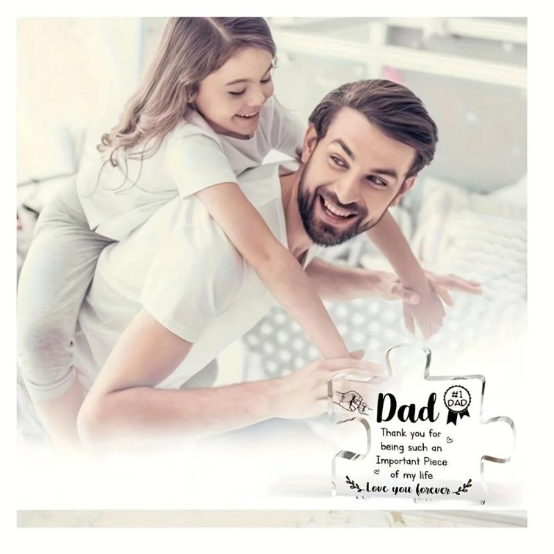 2D Flat Puzzle Acrylic Desktop Decoration Plaque, Home Decor Plaque Hanging Wall Art Decorative Garden Decoration for Room Door Signs Hanging Square L